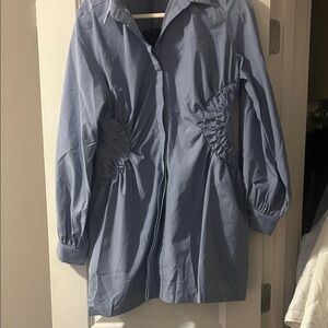 Lauryn Array Blue Button Dress